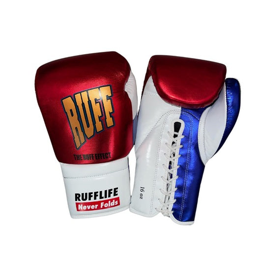 RUFF Lace Up Training Gloves 
(CHROME RED 16oz)