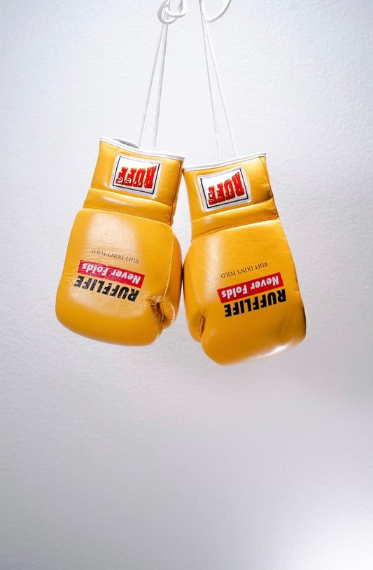 RUFF Pro Lace Up Training Gloves 
(Yellow 12oz)